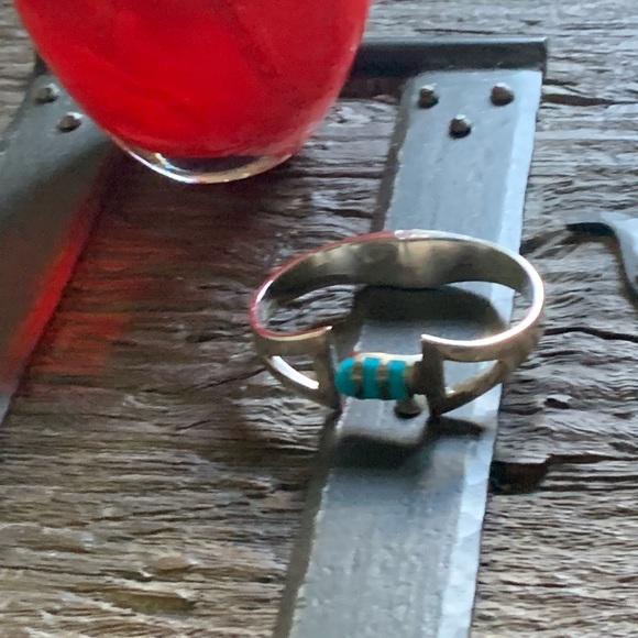 VINTAGE MEXICO TAXCO STERLING S.TURQUOISE BRACELET - Picture 5 of 12